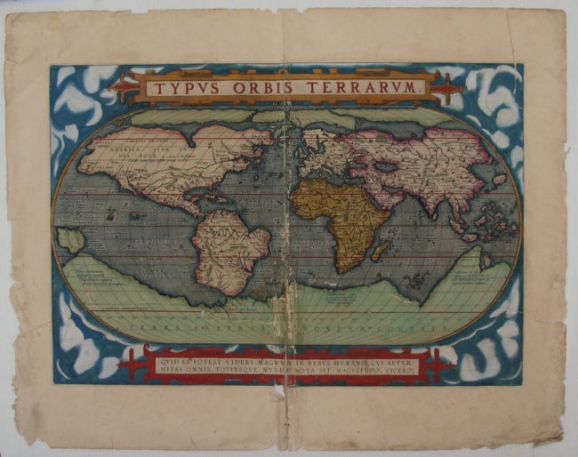 Carte extraite du Theatrum Orbis Terrarum avant restauration