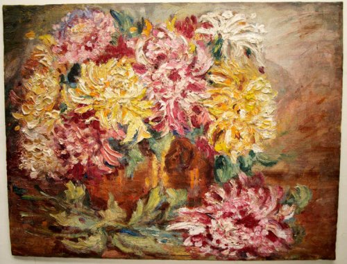 Restauration de peinture à l'huile sur carton et papier.