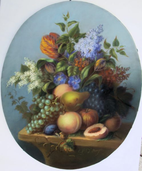 restauration de pastel avec moisissures