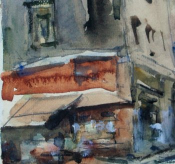 détail de la gouache après restauration dans la partie la plus abîmée